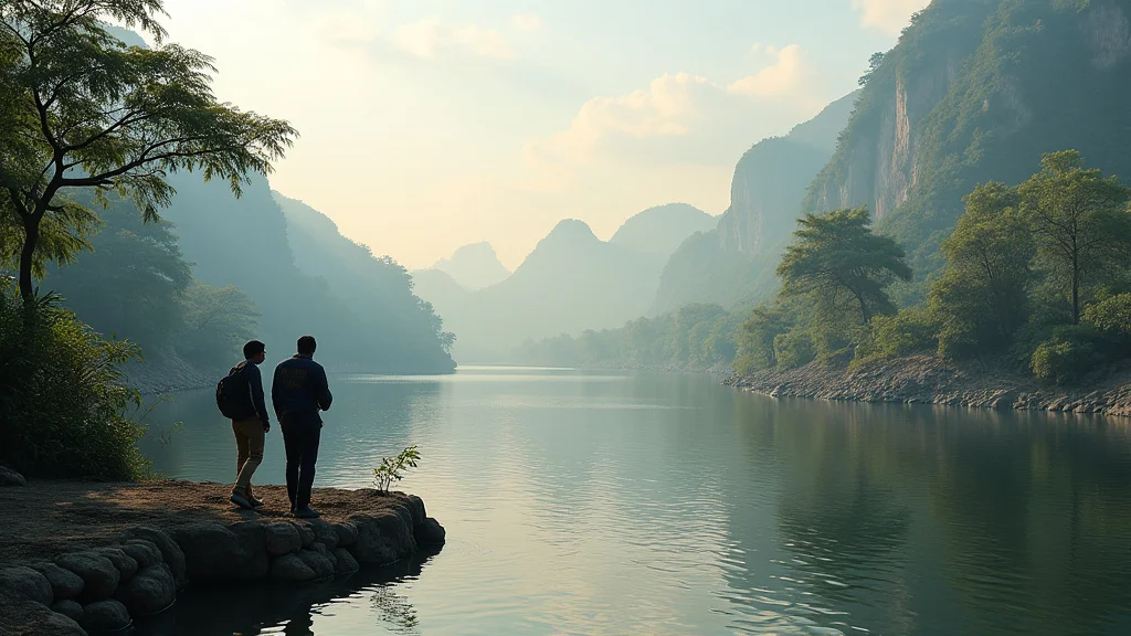 The image shows a beautiful landscape featuring iconic landmarks from the Discover Bangladesh Tourism Spots List.