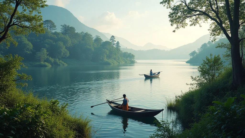 The image shows a serene landscape, a beautiful place to discover in Bangladesh.