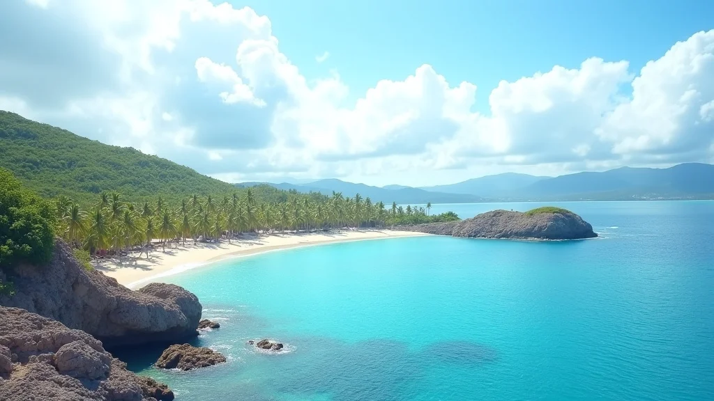 This image shows a beautiful beach scene on Saint Martin Island, relevant to travel cost guidance.